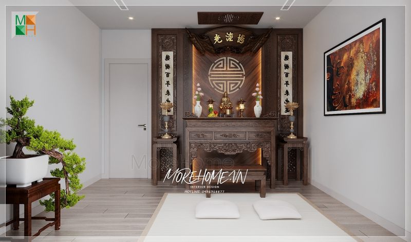Khung gỗ tô điểm và tranh canvas hình chữ nhật được bày trí lên tường sẽ góp phần tạo nên một không gian có tính thẩm mỹ và nghệ thuật.